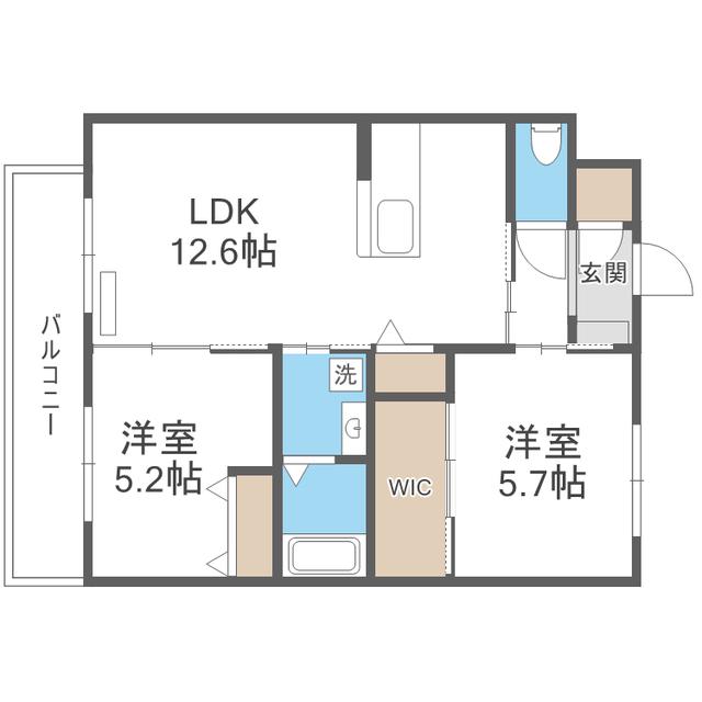 SUN PEARL HILLS(2LDK/4階)の間取り写真