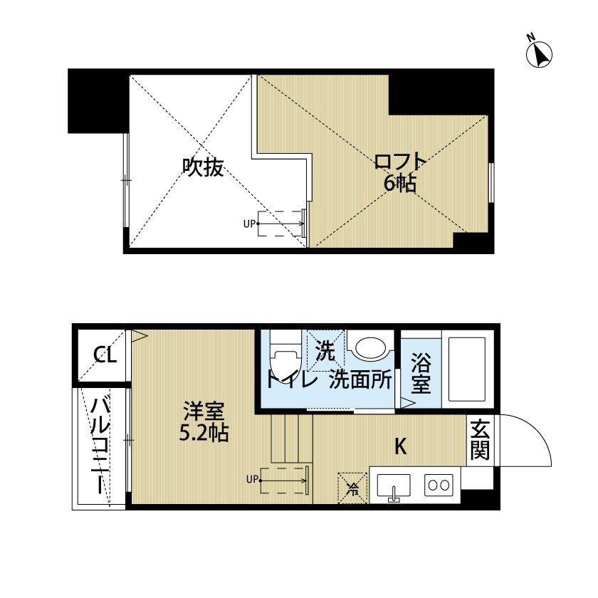 REGIUS幕張(ワンルーム/2階)の間取り写真