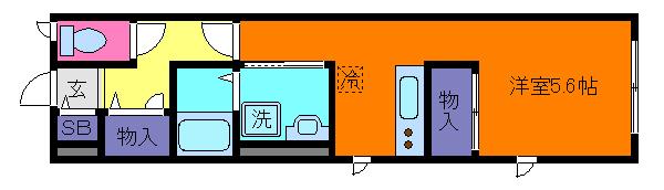 BAILEY-A(1K/1階)の間取り写真