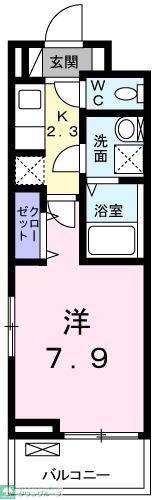 サラスバティII(1K/2階)の間取り写真