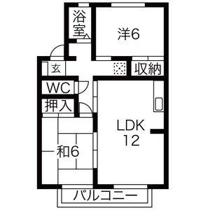 ウェスティーみずほII(2LDK/2階)の間取り写真
