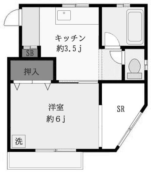 小笠原ビル(1SK/3階)の間取り写真