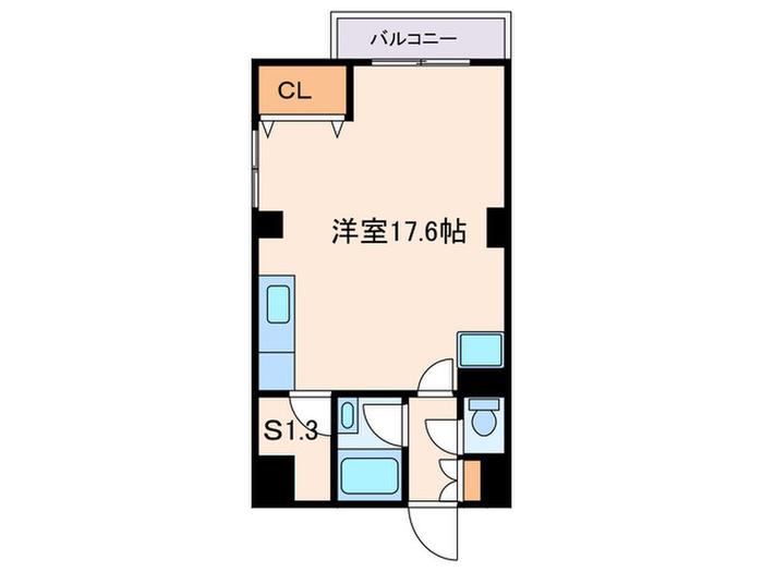 シェルボーンB(ワンルーム/1階)の間取り写真