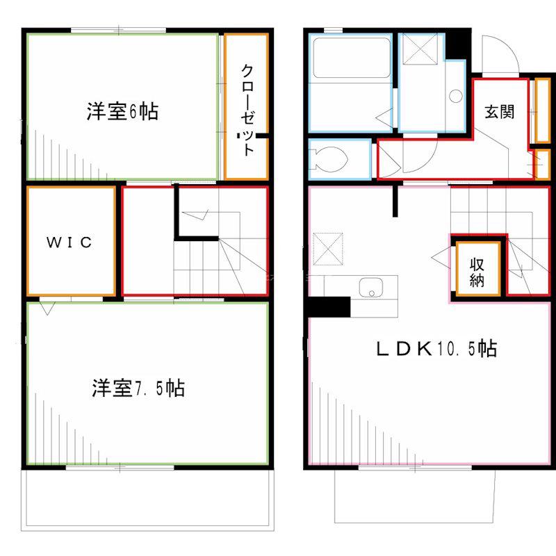 カトレアルージュ(2LDK/1階)の間取り写真
