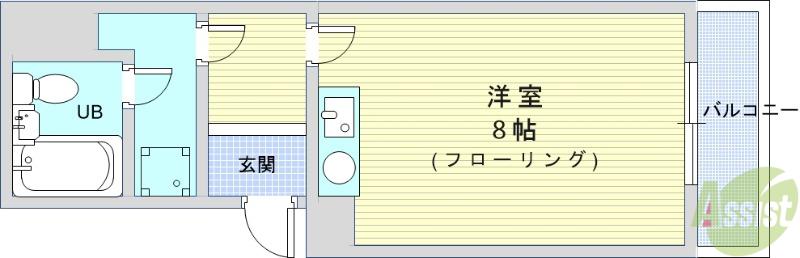 ファーム池田(ワンルーム/3階)の間取り写真