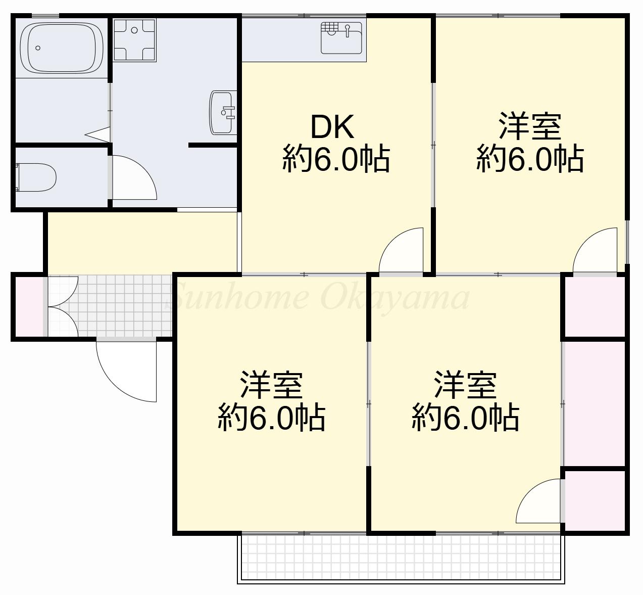 メゾンブランシェ(3DK/2階)の間取り写真