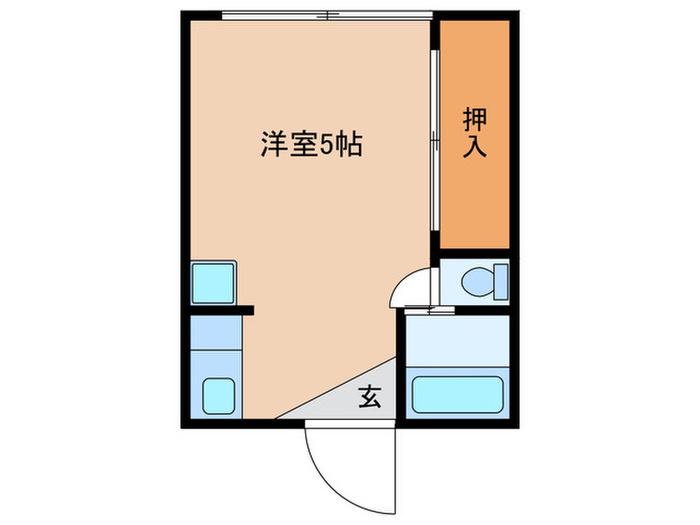サンローズ小林(ワンルーム/2階)の間取り写真