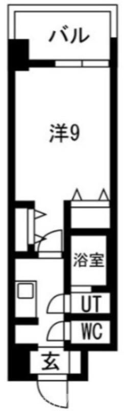 グリュックメゾン(1K/8階)の間取り写真