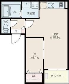 JACK MIYOSHIIII(1LDK/3階)の間取り写真