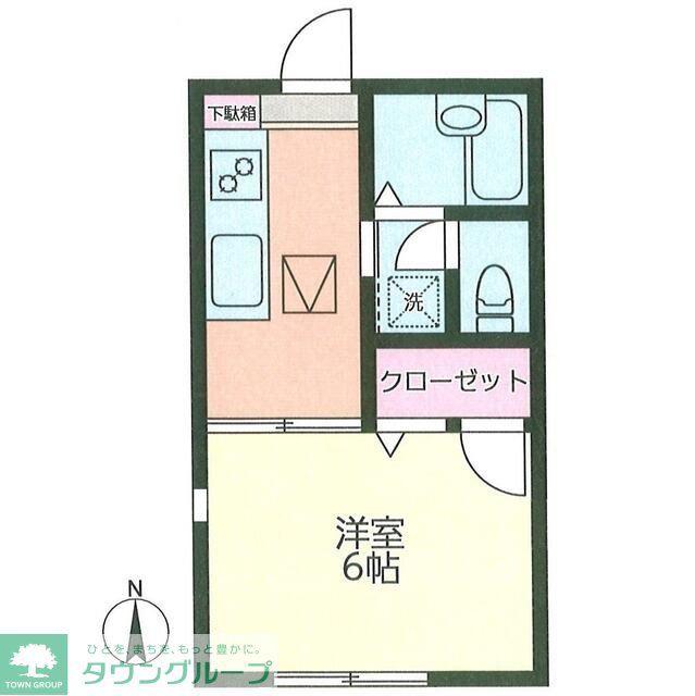 ディアス矢向(1K/1階)の間取り写真