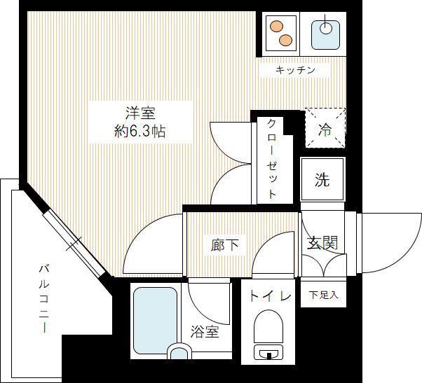 パレステュディオ大塚(ワンルーム/4階)の間取り写真