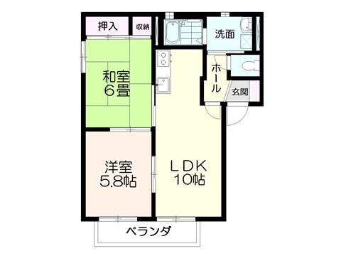 アーバンライフ(2LDK/1階)の間取り写真