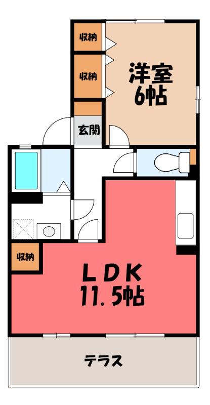 ルービーパレス(1LDK/1階)の間取り写真