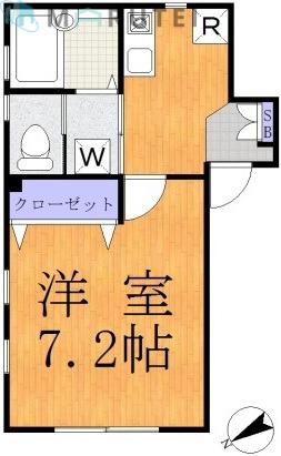 グランピュア(1K/1階)の間取り写真