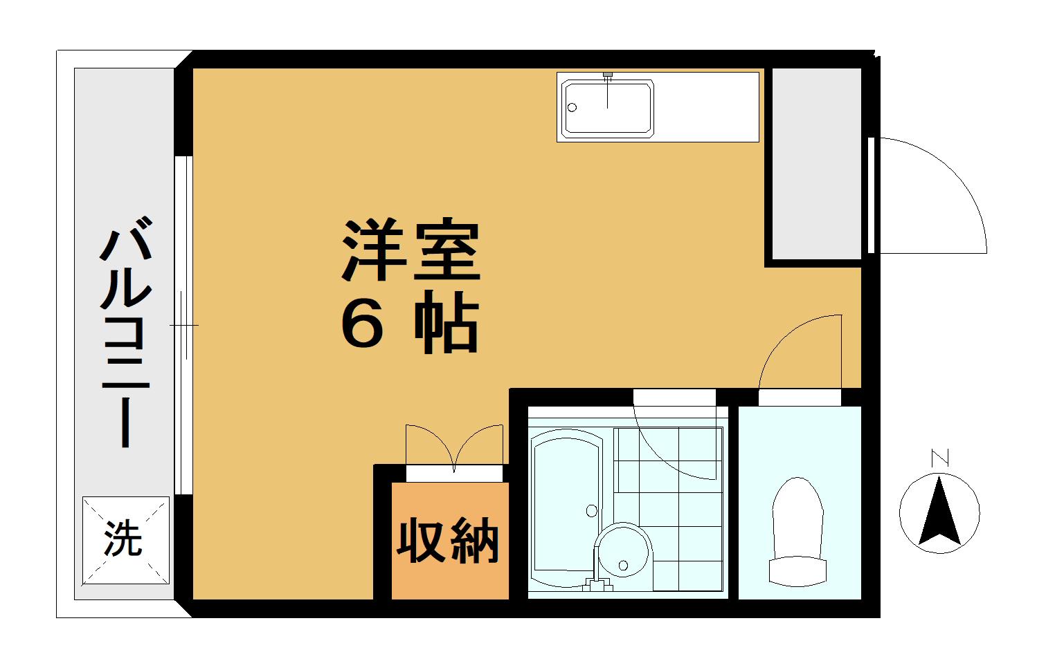 SKビル(ワンルーム/2階)の間取り写真