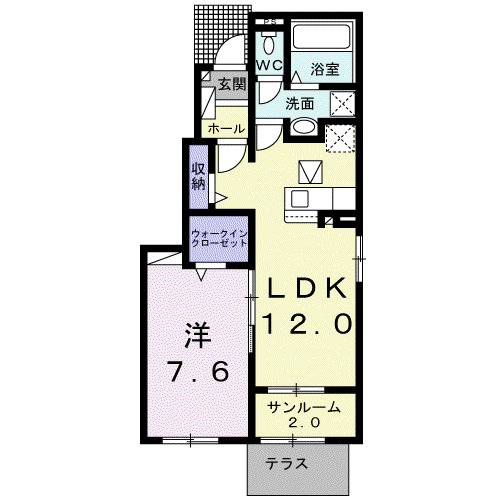 エクスプレス(1LDK/1階)の間取り写真