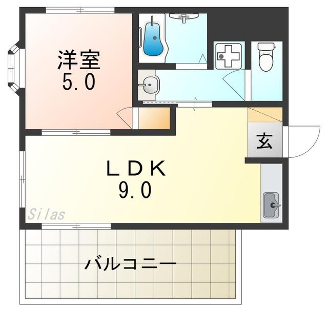 モアメゾン田中(1LDK/3階)の間取り写真