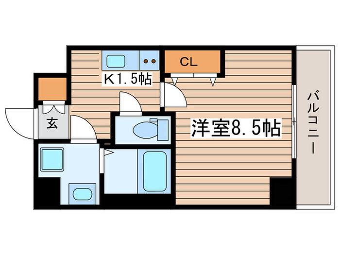 レジデンシア泉I(1K/10階)の間取り写真