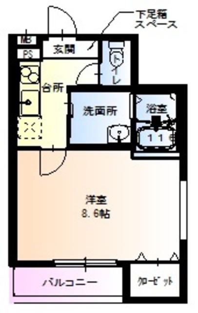 フジパレス堺南長尾町VII番館(1K/2階)の間取り写真