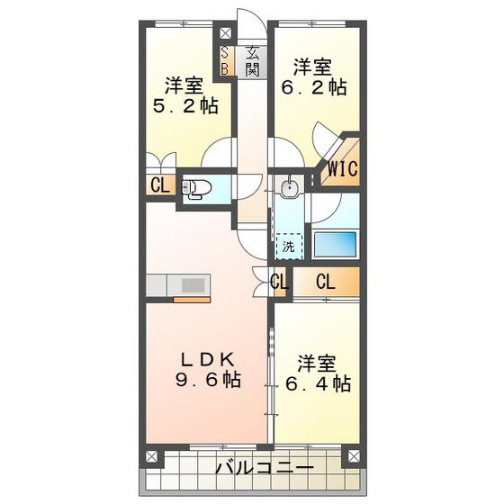 パレ久保田(3LDK/3階)の間取り写真