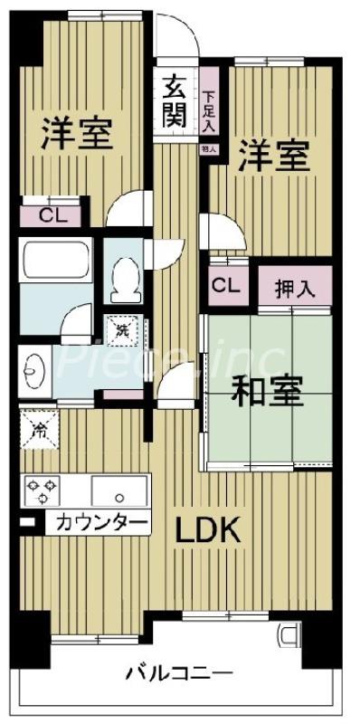 レジディア都島Ⅱ(3LDK/14階)の間取り写真