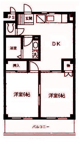 台の上ハウス(2DK/3階)の間取り写真