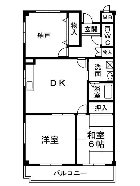 フレンテ大宮(2SDK/1階)の間取り写真