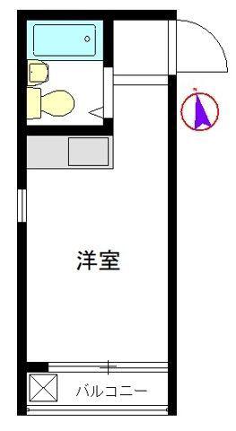 シャンブール自由ヶ丘(ワンルーム/2階)の間取り写真