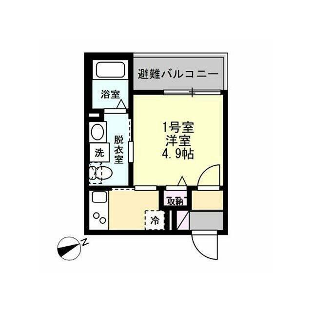 ベイルーム県立大学II(1K/2階)の間取り写真