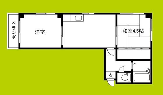 金城マンション(2LDK/3階)の間取り写真
