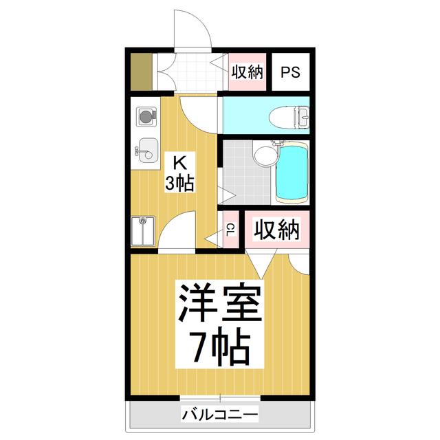 グリーンピア 南館(1K/1階)の間取り写真