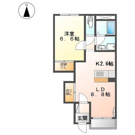 メゾンセレストA(1LDK/1階)の間取り写真