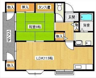 アムール(1LDK/1階)の間取り写真