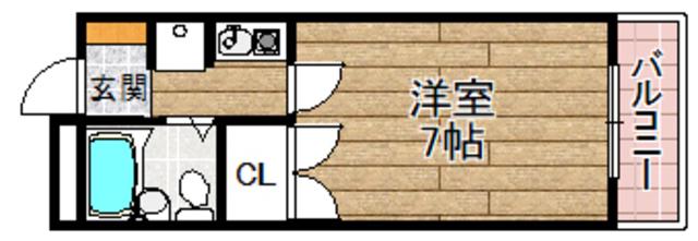 ロイヤルハイツ(1K/3階)の間取り写真
