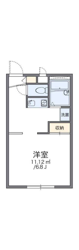 レオパレスシェソア(1K/1階)の間取り写真