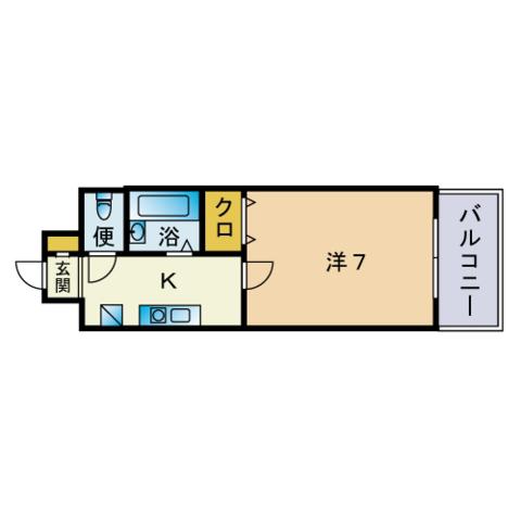 コンフォートビル(1K/4階)の間取り写真