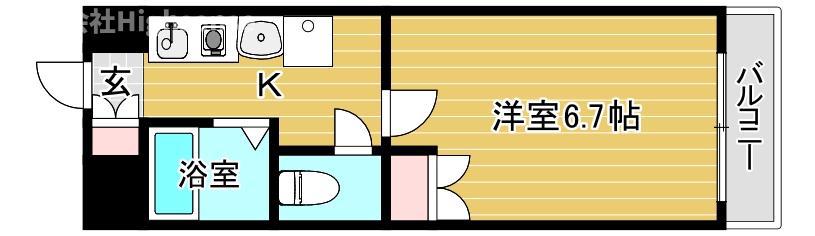 セリシール関目(1K/3階)の間取り写真
