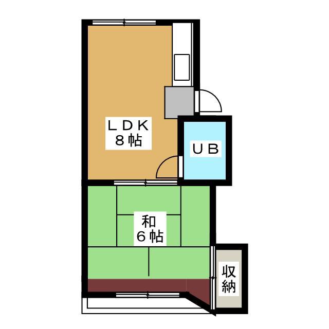 寿コーポ(1LDK/1階)の間取り写真