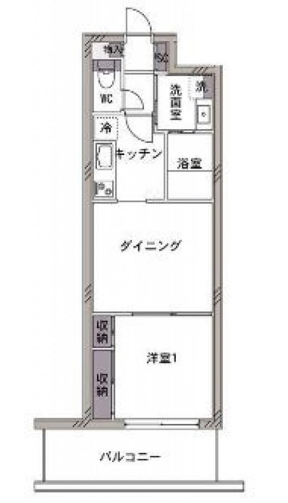 ヴァンベール駒沢(1DK/3階)の間取り写真