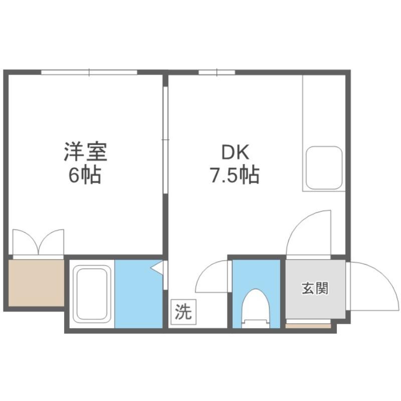 アレイ18(1DK/4階)の間取り写真