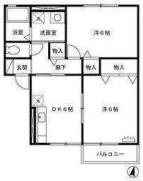 セジュールSEI(2DK/2階)の間取り写真