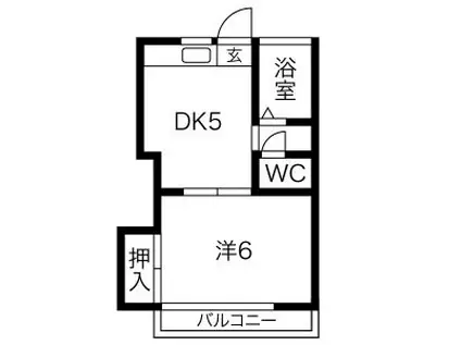コーポ真部2号棟(1K/1階)の間取り写真