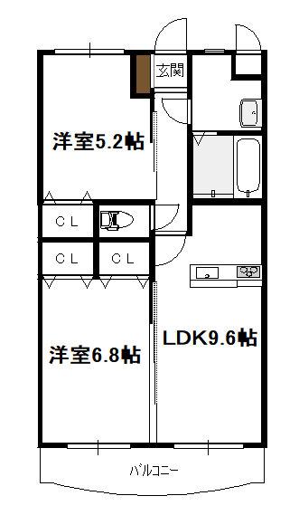 ラフィーナコート(2LDK/2階)の間取り写真