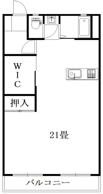 コーポ林第二ビル(ワンルーム/6階)の間取り写真