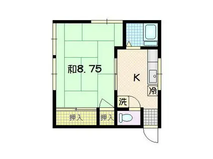 コーポラス青山(1K/1階)の間取り写真