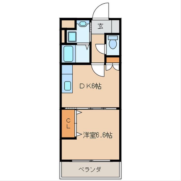 ヒルズ平尾(1DK/4階)の間取り写真