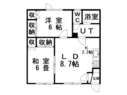 コーポ翠(2LDK/1階)の間取り写真