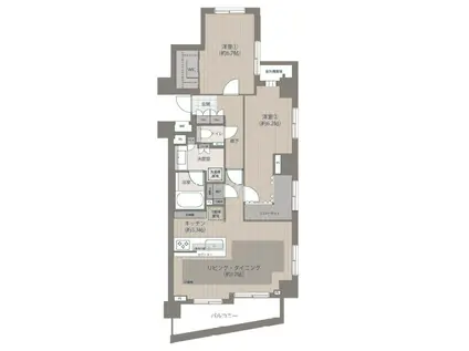 ブランズ東中野プレミアム(2LDK/4階)の間取り写真