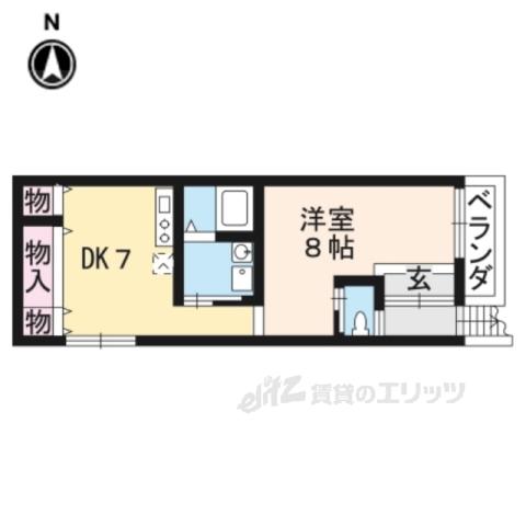 ピュアハウス(1DK/2階)の間取り写真