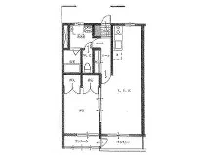 キャトルセゾン(1LDK/2階)の間取り写真